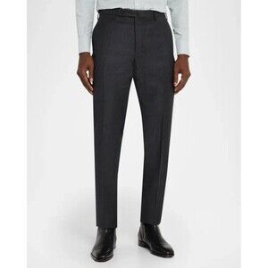 INCOTEX Super 100s Wool Dress Pants Men 32x31 Classic Fit Charcoal Gray Slacks